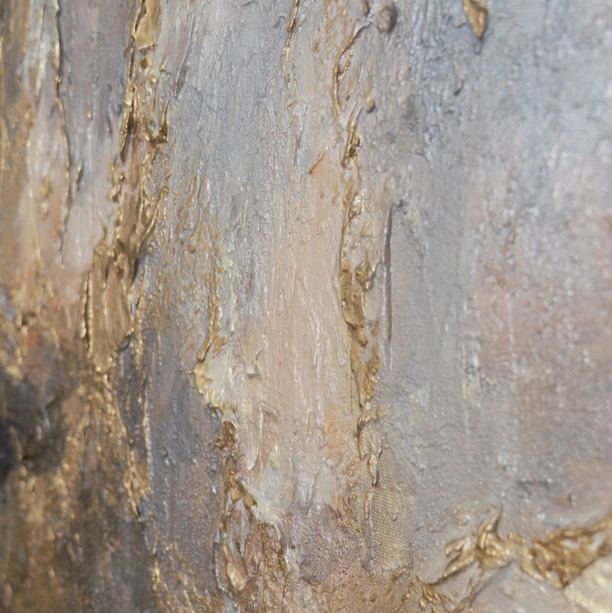 GEMÄLDE Goldener Schleier Schattenfugenrahmen Grau 70x50 cm - Grau, Holz (70/50cm) - YS-art gallery