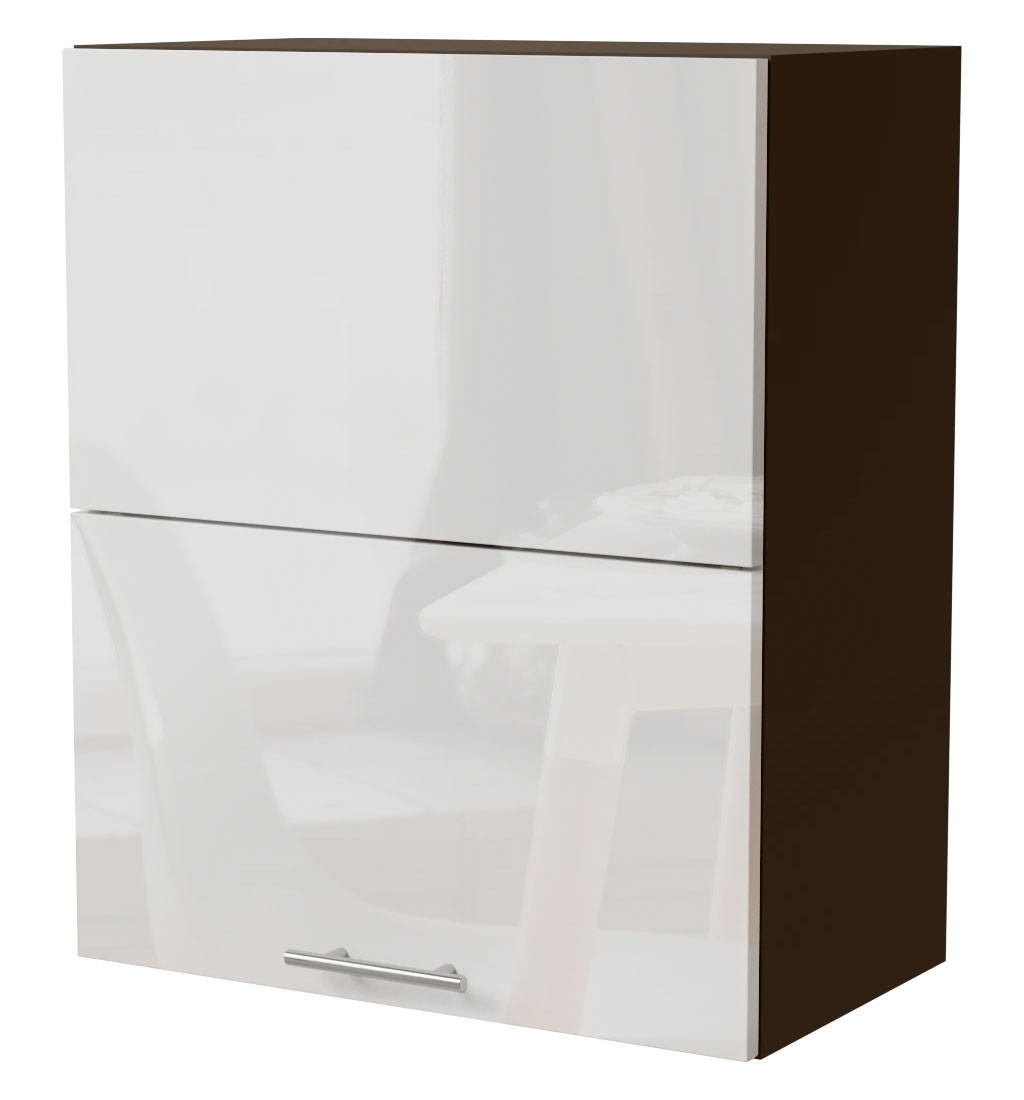 HÄNGESCHRANK Essen W8B/60-AV Lava / Weiß Hochglanz 60 / 32,5 / 72cm - Dunkelgrau/Weiß Hochglanz, Holz/Holzwerkstoff (60/72/32.5cm) - Feldmann-Wohnen