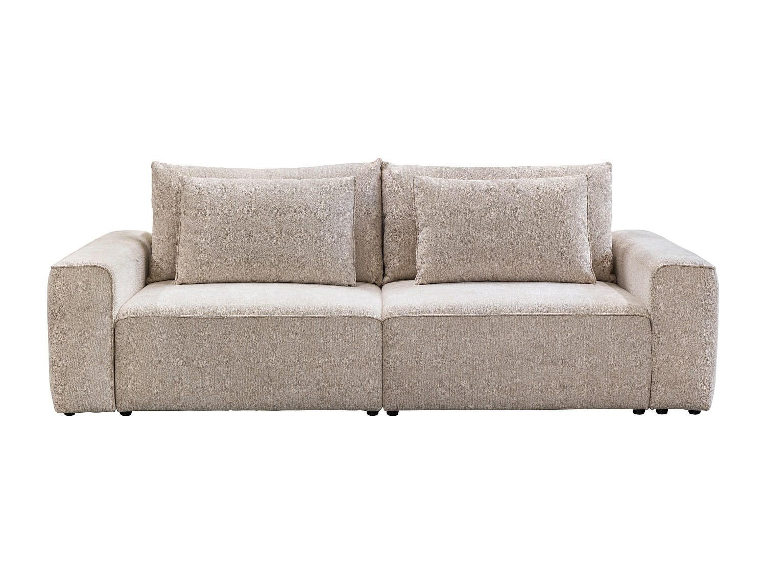 SCHLAFSOFA - 3 Personen - stoff - beige Ricapo - Beige, Kunststoff/Textil (266/90/125cm) - Vente-Unique