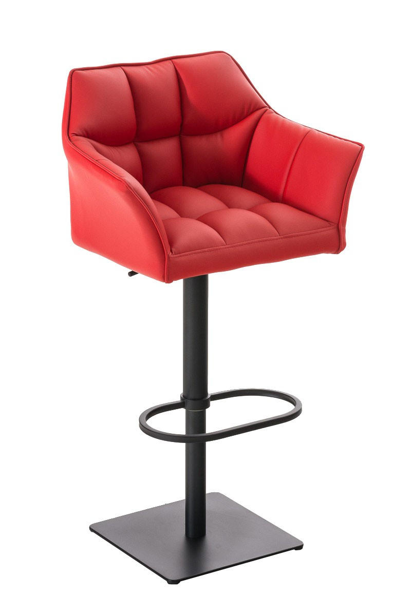 BARHOCKER Damaso 88x64x45 cm rot - Rot, Leder (64/88/45cm) - furnicato