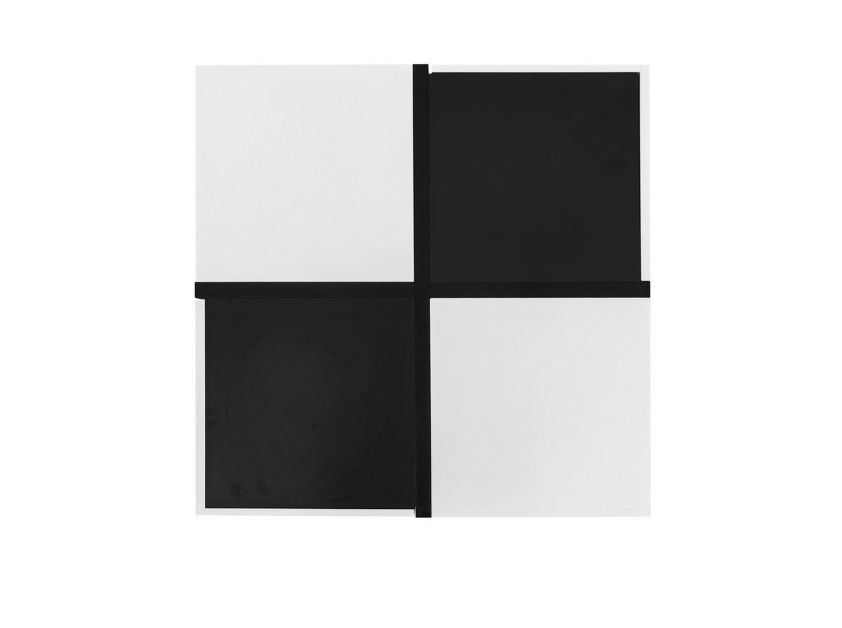 COUCHTISCH 70/70/35.5 cm Schwarz und Weiß aus Spanplatte mit 2 Schubladen - Schwarz, Holzwerkstoff (70/70/35.5cm) - OKMYHOME