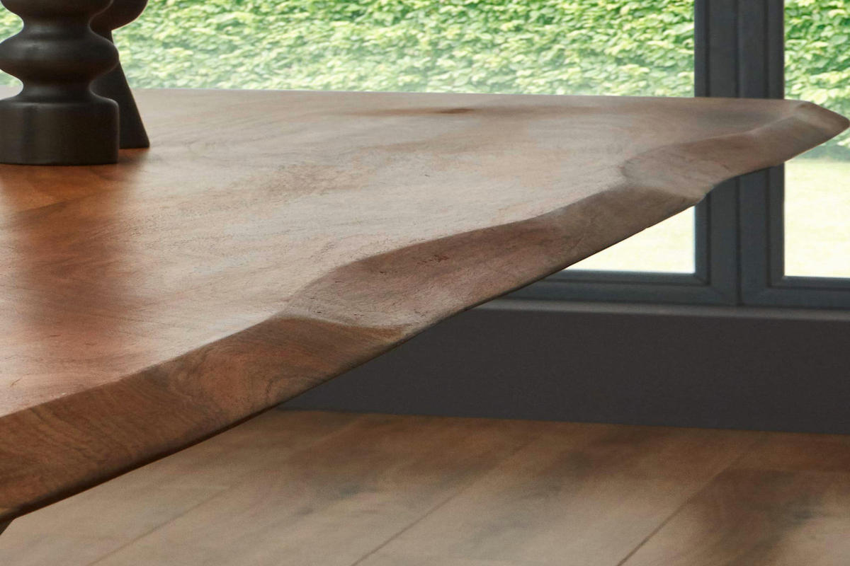 ESSTISCH ADINA - Beige/Silberfarben, Holz/Metall (90/160/76cm) - SAM