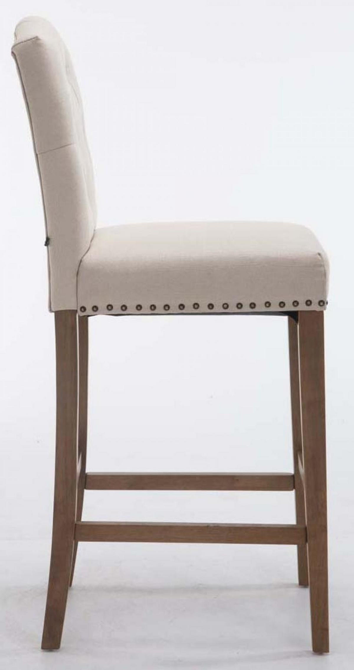 BARHOCKER 2er Set Stoff creme - Creme/Naturfarben, Holz/Textil (42/113/57cm) - CLP