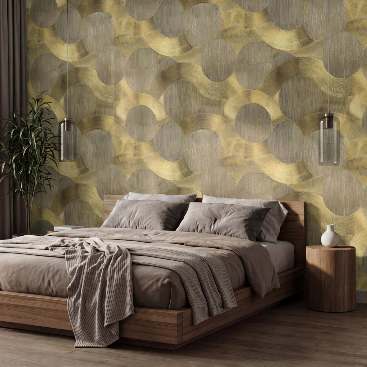 TAPETE - Modern - Geometrisch - Gold - 450x260 cm - Goldfarben, Papier (450/260cm) - OnlyWow