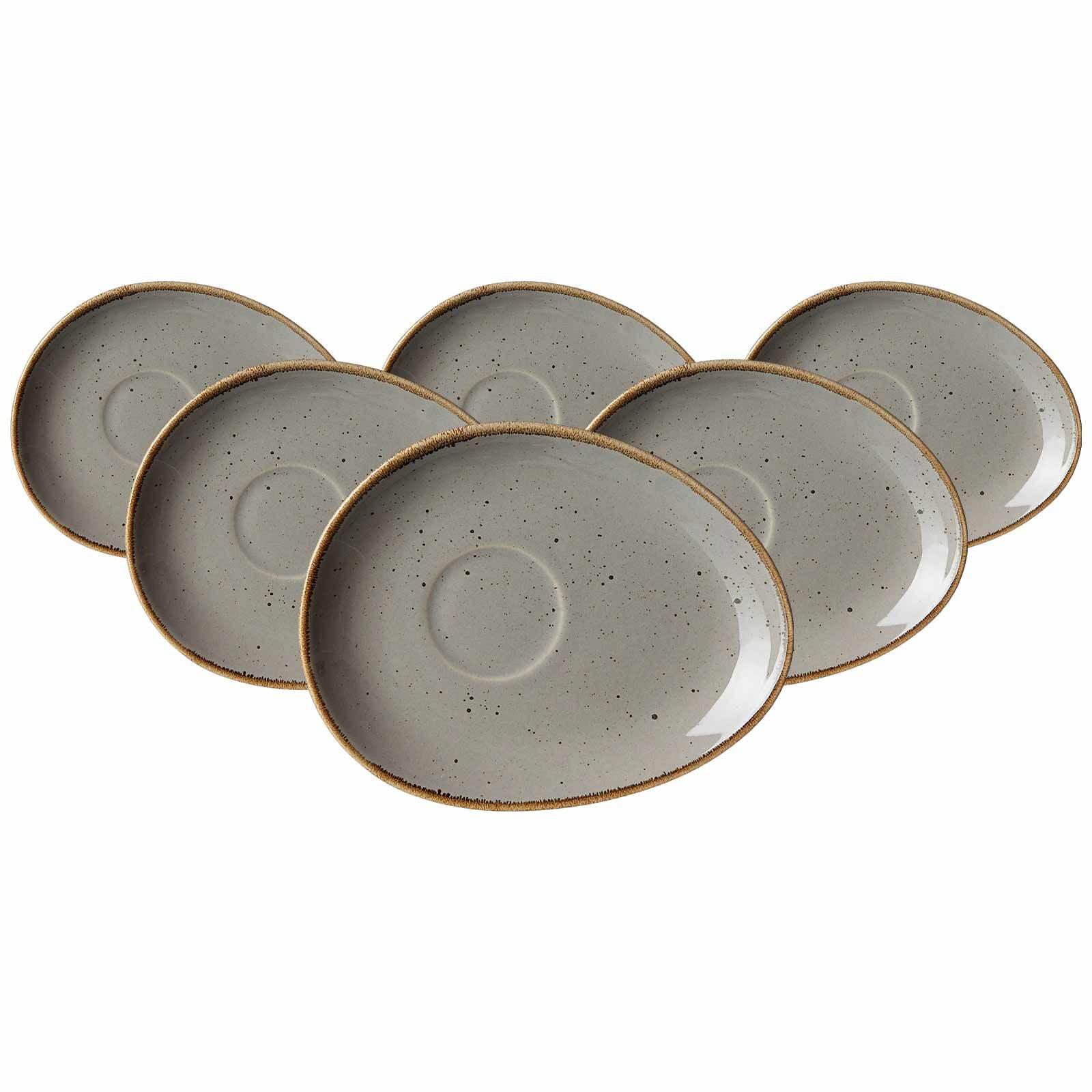 KAFFEEUNTERTASSEN Taste taupe 17 x 13,5 cm 6er Set - Taupe, Keramik (17/13.5/2cm) - Ritzenhoff Breker