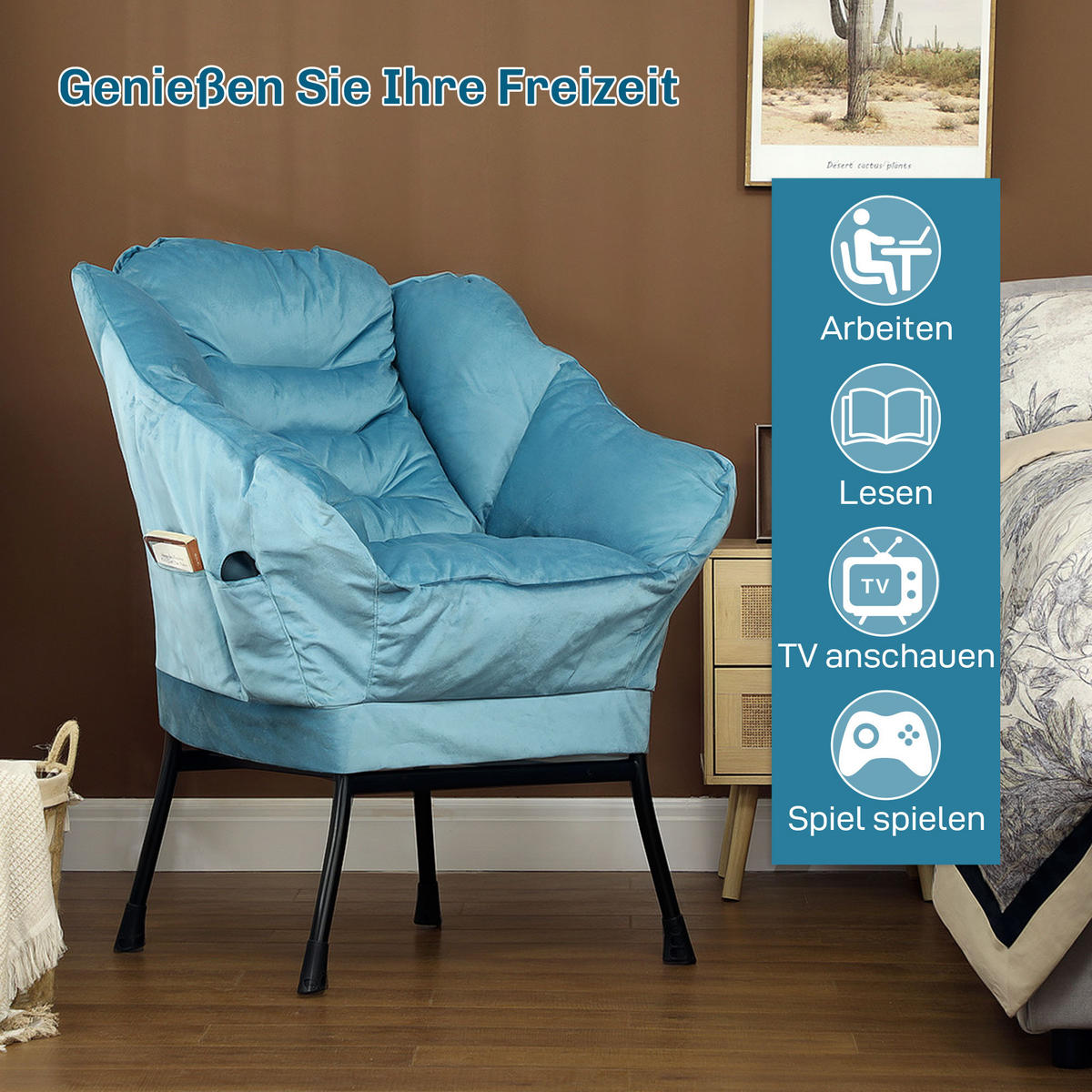 SESSEL - Blau, Kunststoff (78/100/80cm) - HOMCOM