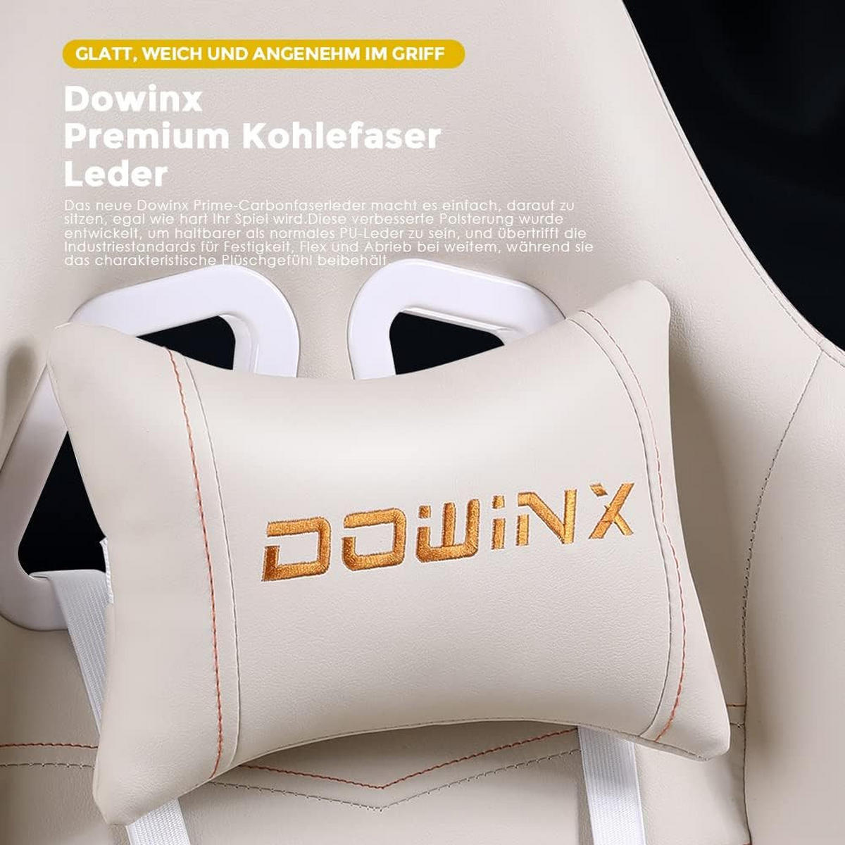 GAMING-STUHL Ergonomisch Verstellbarer 90°-170° Für Homeoffice/Gaming - Weiß, Leder (60/115/60cm)