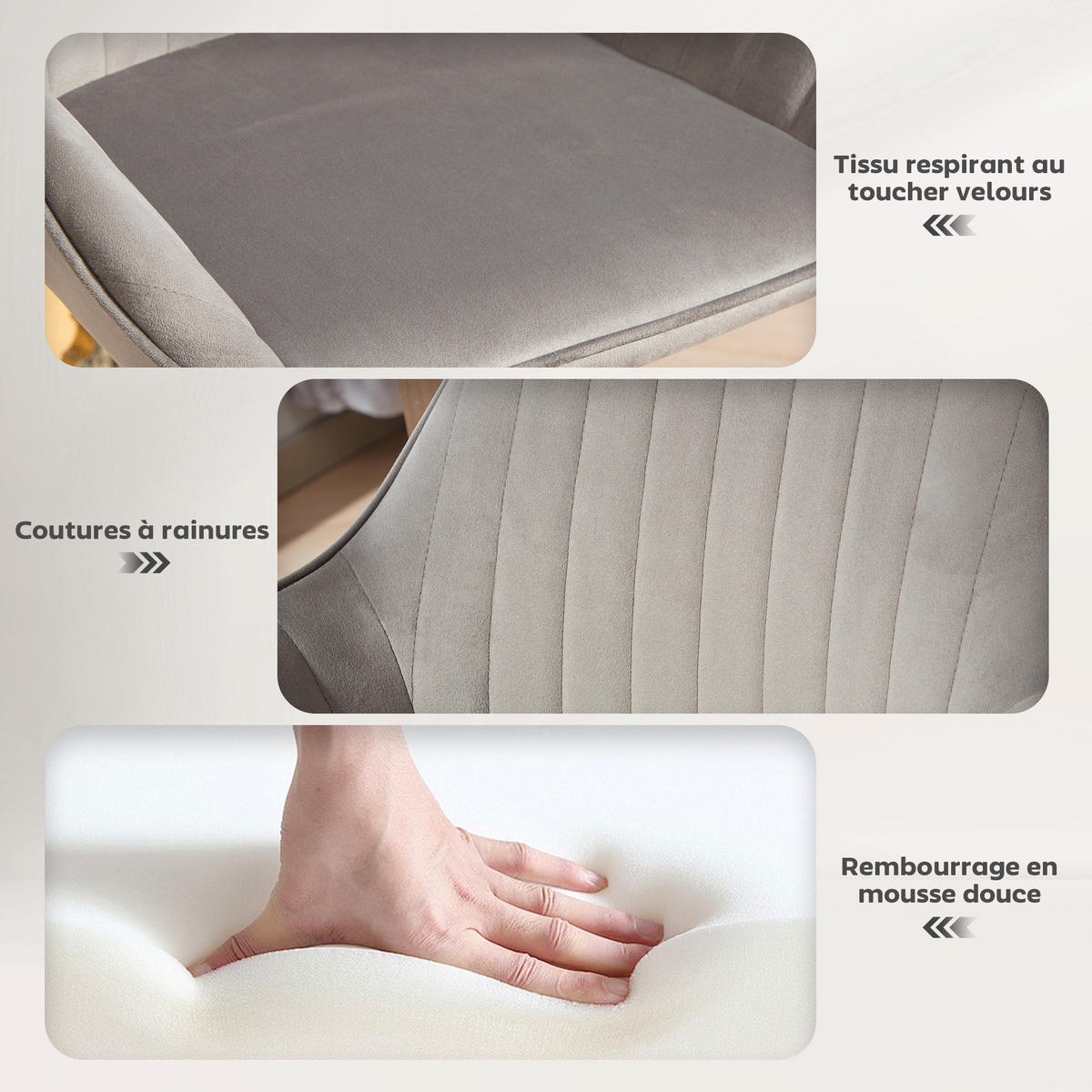 BARHOCKER 2er-Set DE-14770 höhenverstellbar & schwenkbar mit Veloursbezug Grau - Grau, Metall (50/107/50.5cm) - ComfortXL