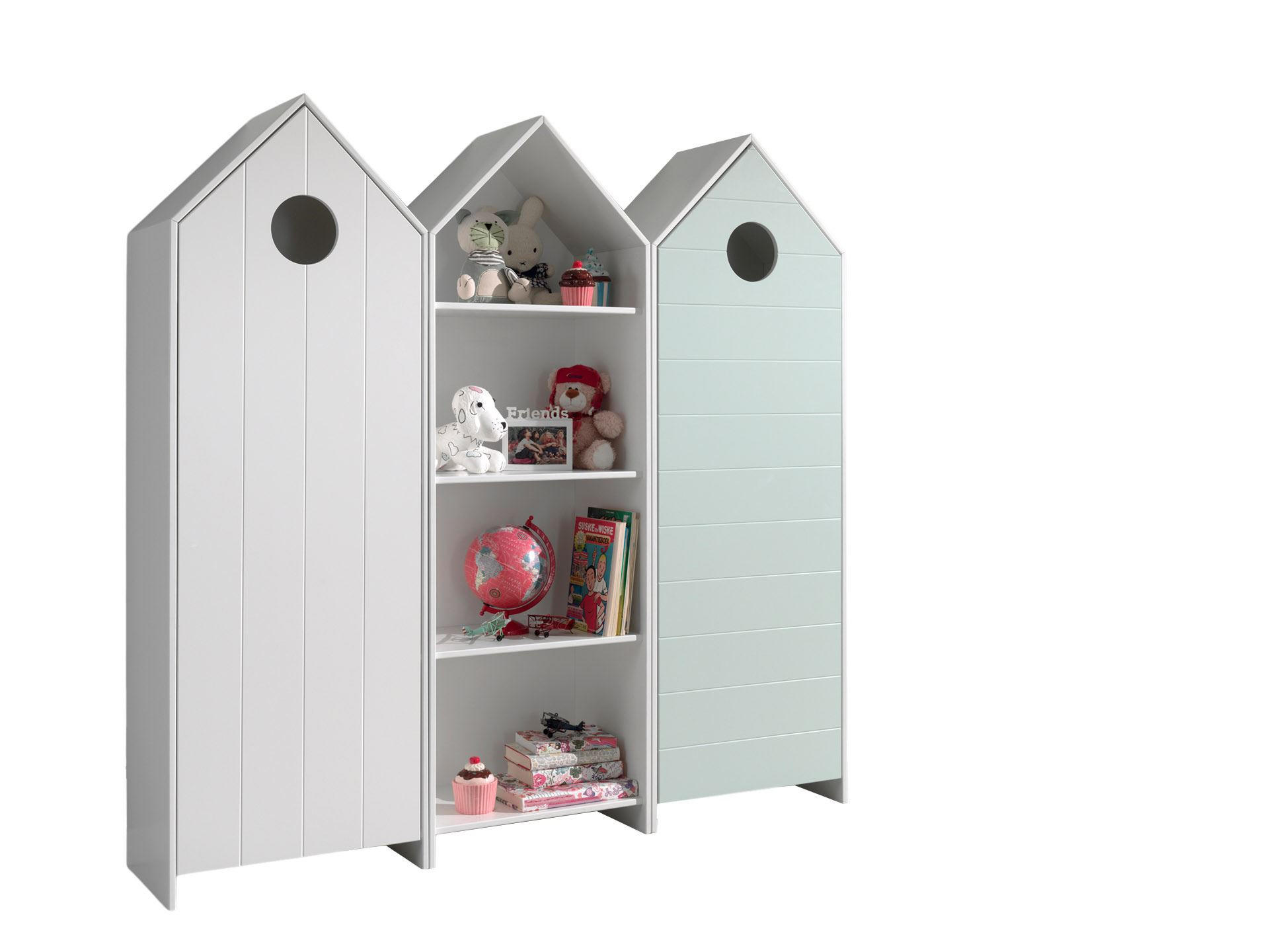 REGALSCHRANK Set Kania MDF+Holzwerkstoff Weiß - Weiß/Grün, Holzwerkstoff (173/171/37cm) - 58aufmkessel