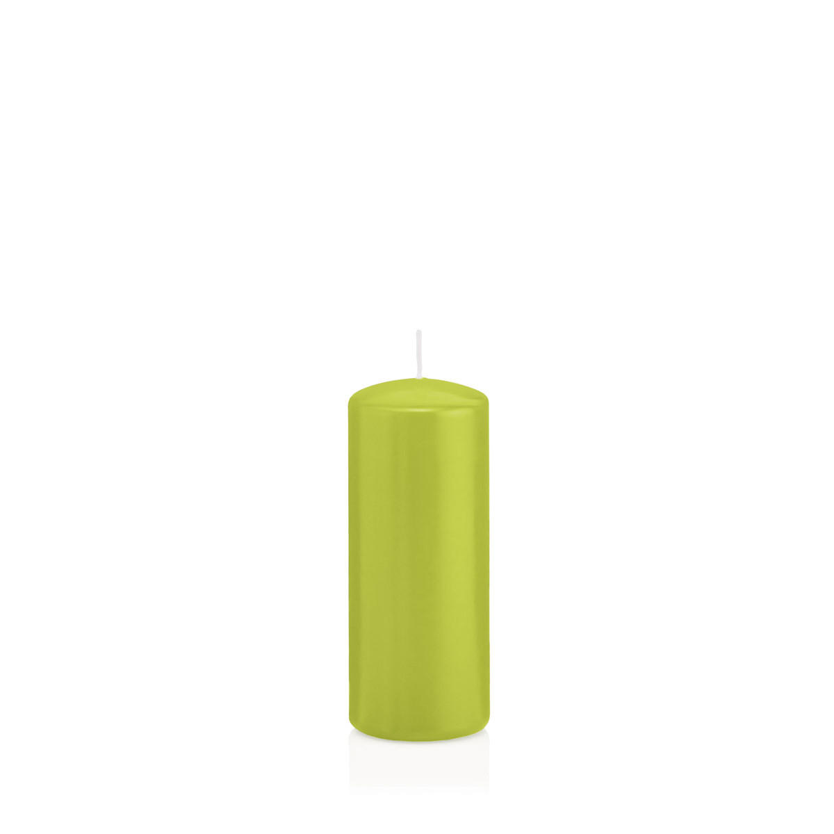 STUMPENKERZEN Apfelgrün Ø 48 x 100 mm, 24 Stück - Apfelbaumfarben, Paraffin (5/10cm) - Wiedemann Kerzen
