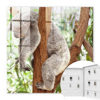 SCHLÜSSELBOX Weiß 30x30 cm – Türöffnung nach rechts - Koala-Entspannung - Grau, Metall (30/30/5cm) - TULUP