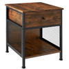 NACHTSCHRANK Killarney, 45 x 46 x 55,5 cm, Industrial Holz dunkel, rustikal - Rostfarben, Holzwerkstoff (45/55.5/46cm) - tectake