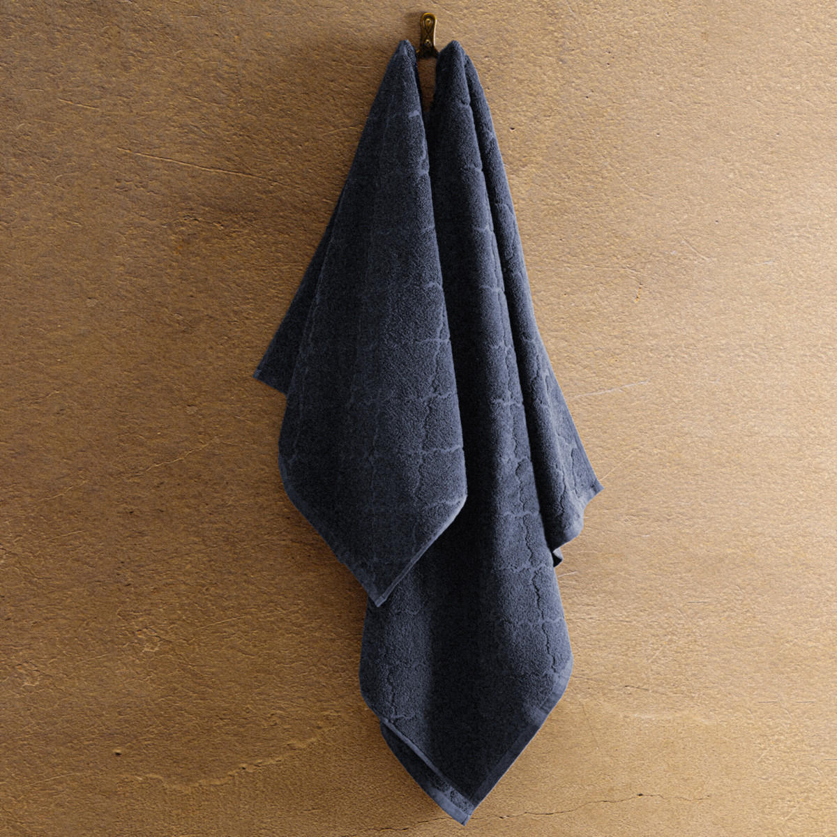 BADETUCH Samine navy blau 50/90 cm - Dunkelblau, Textil (50/90cm) - Homla