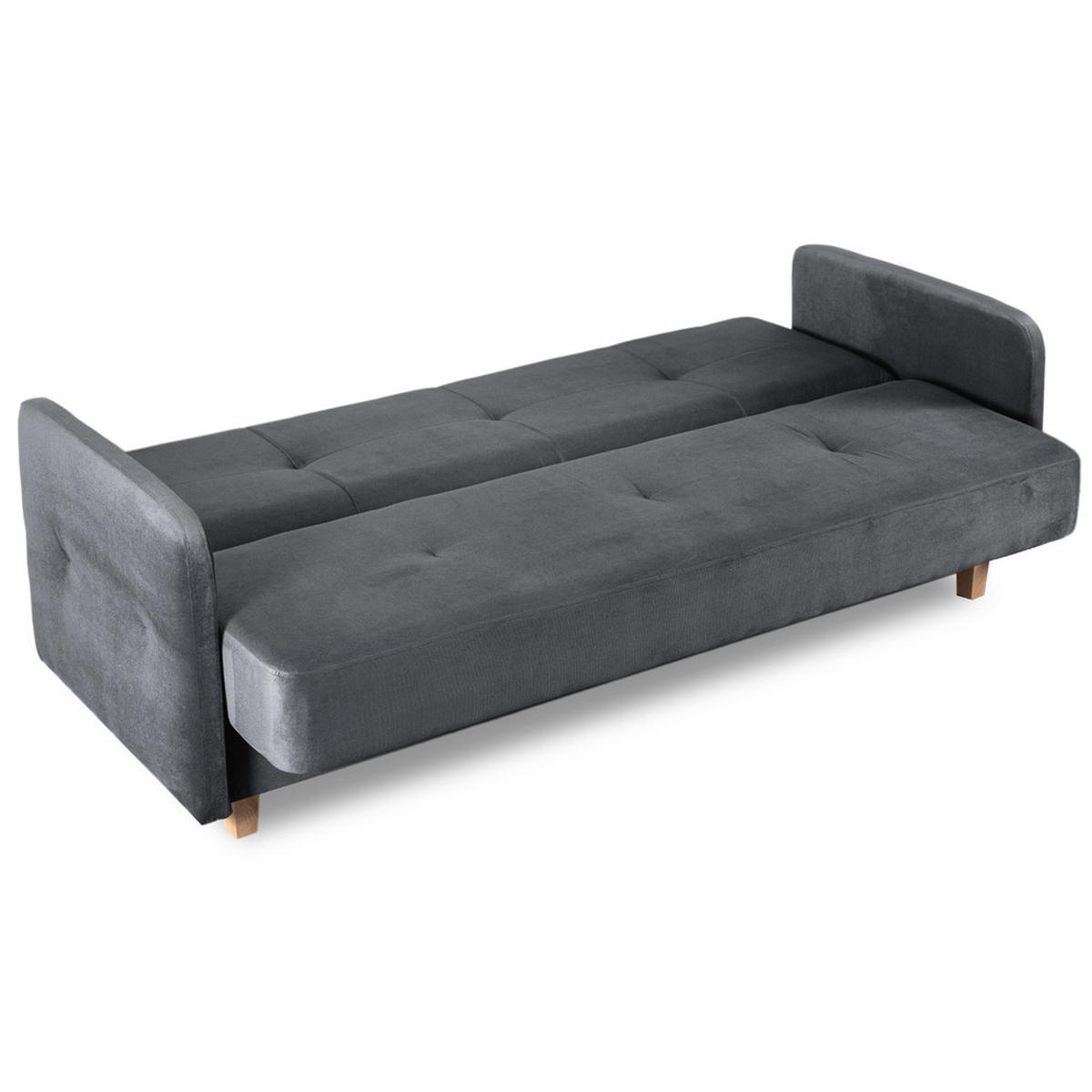 SCHLAFSOFA CUBA ausziehbar Zweisitzer Grau - Grau, Holz/Textil (199/96/85cm) - makarowski meble