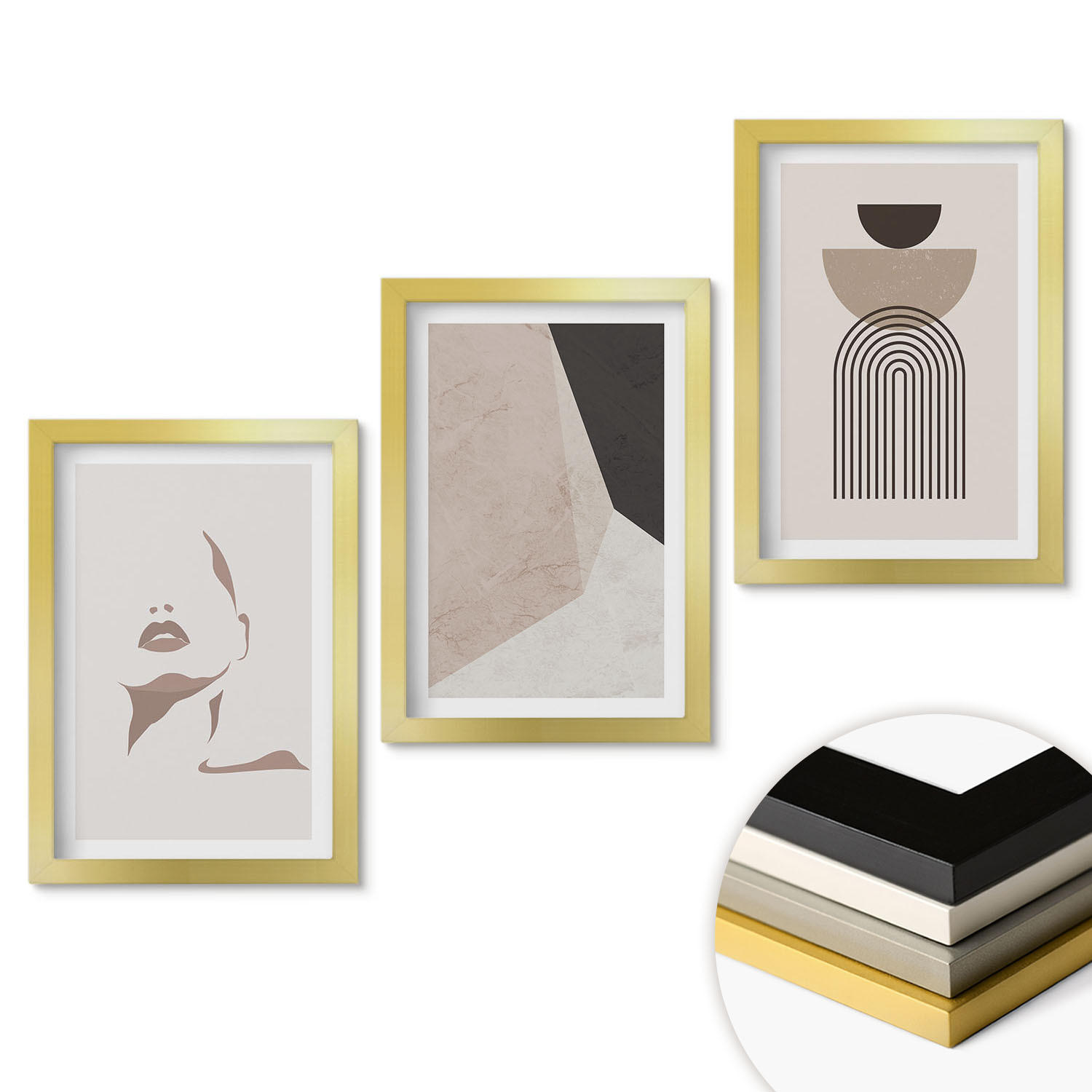 ArtPrintCave Wandbilder Gold 20x30 cm