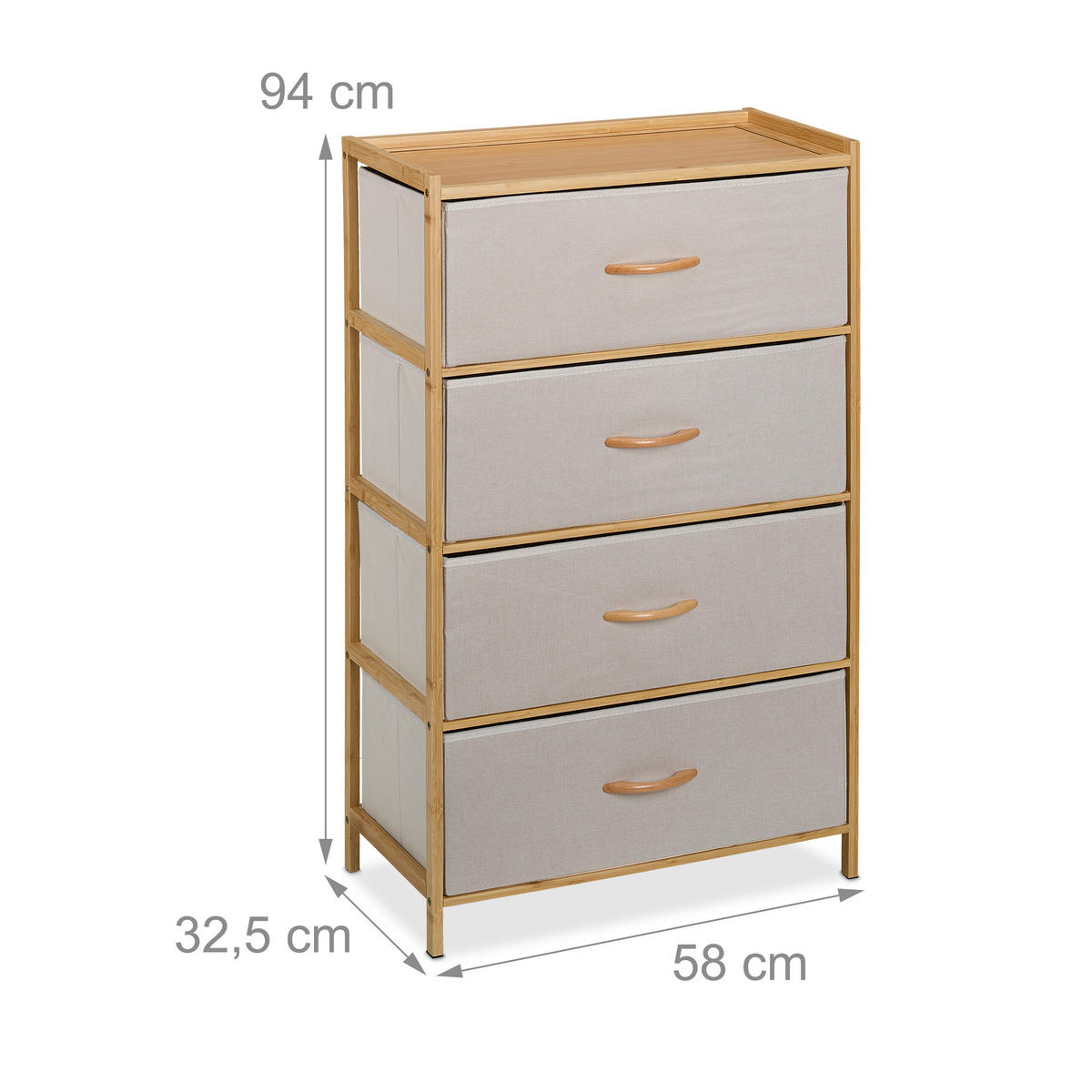 KOMMODE - Multicolor, Holz/Holzwerkstoff (58/94/32.5cm) - Relaxdays