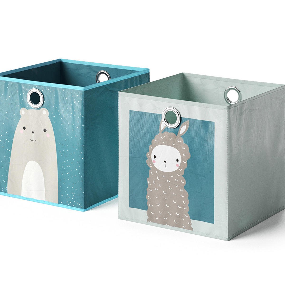 FALTBOX 30 x 30 Blau-Grau 30 x 30 cm 2er Set - Blaugrau, Wellpappe (30/30cm) - Vicco
