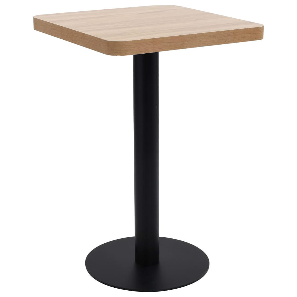 BISTROTISCH Industrial-Stil 50/50/75 cm aus Mdf, Stahl Hellbraun Quadratisch - Hellbraun, Holzwerkstoff (50/50/75cm) - vidaXL