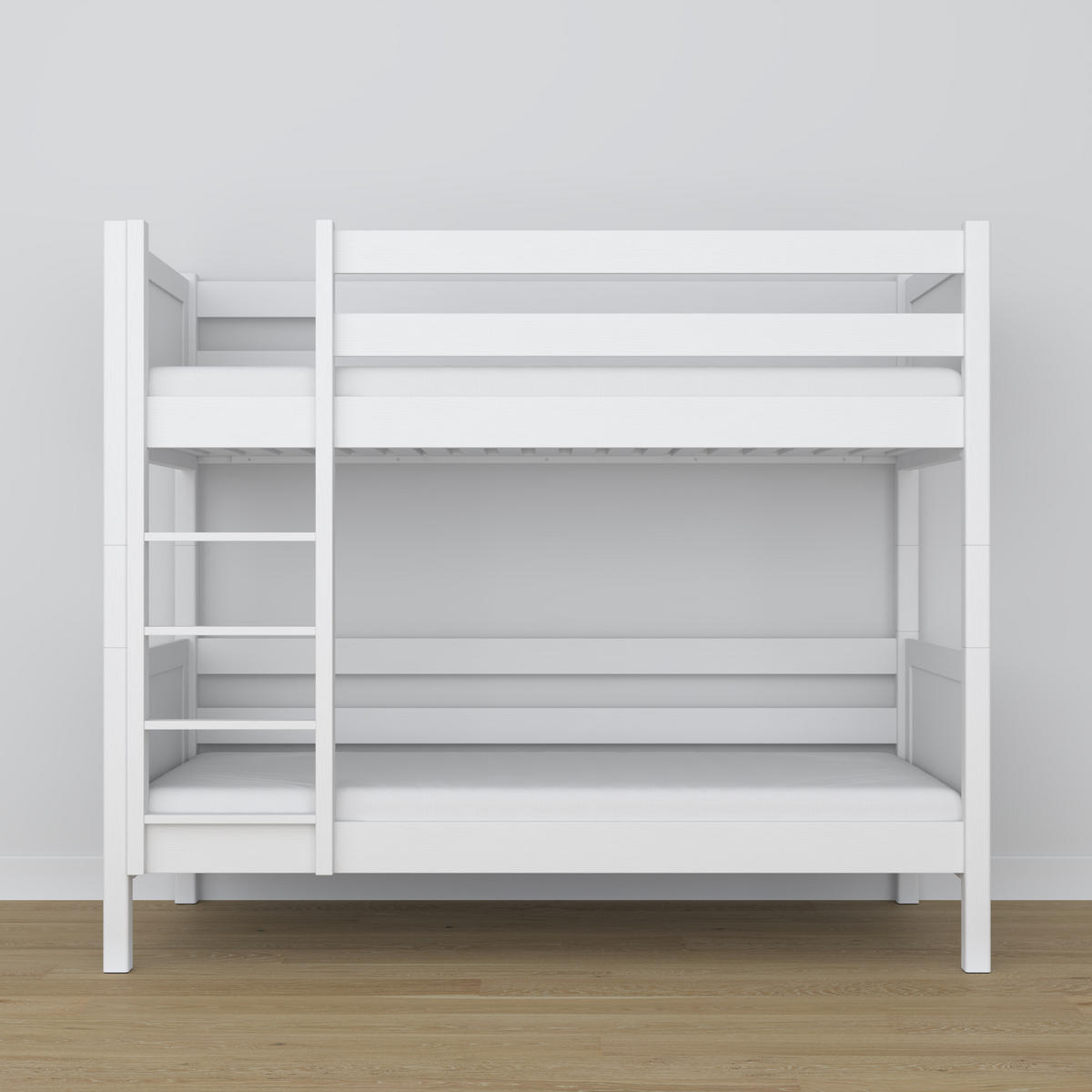 ETAGENBETT N02 Weiß 120/200 - Weiß, Naturmaterialien/Holz (120/200cm) - N-Wood