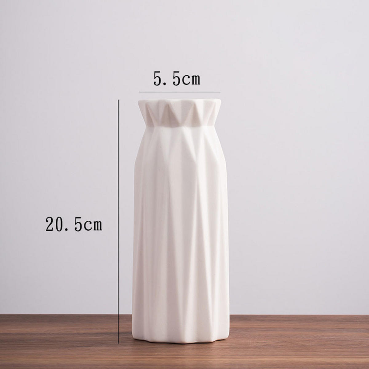 VASE 5,5 x 5,5 x 20,5 cm Keramik - Weiß, Keramik (6cm) - LIBRATON