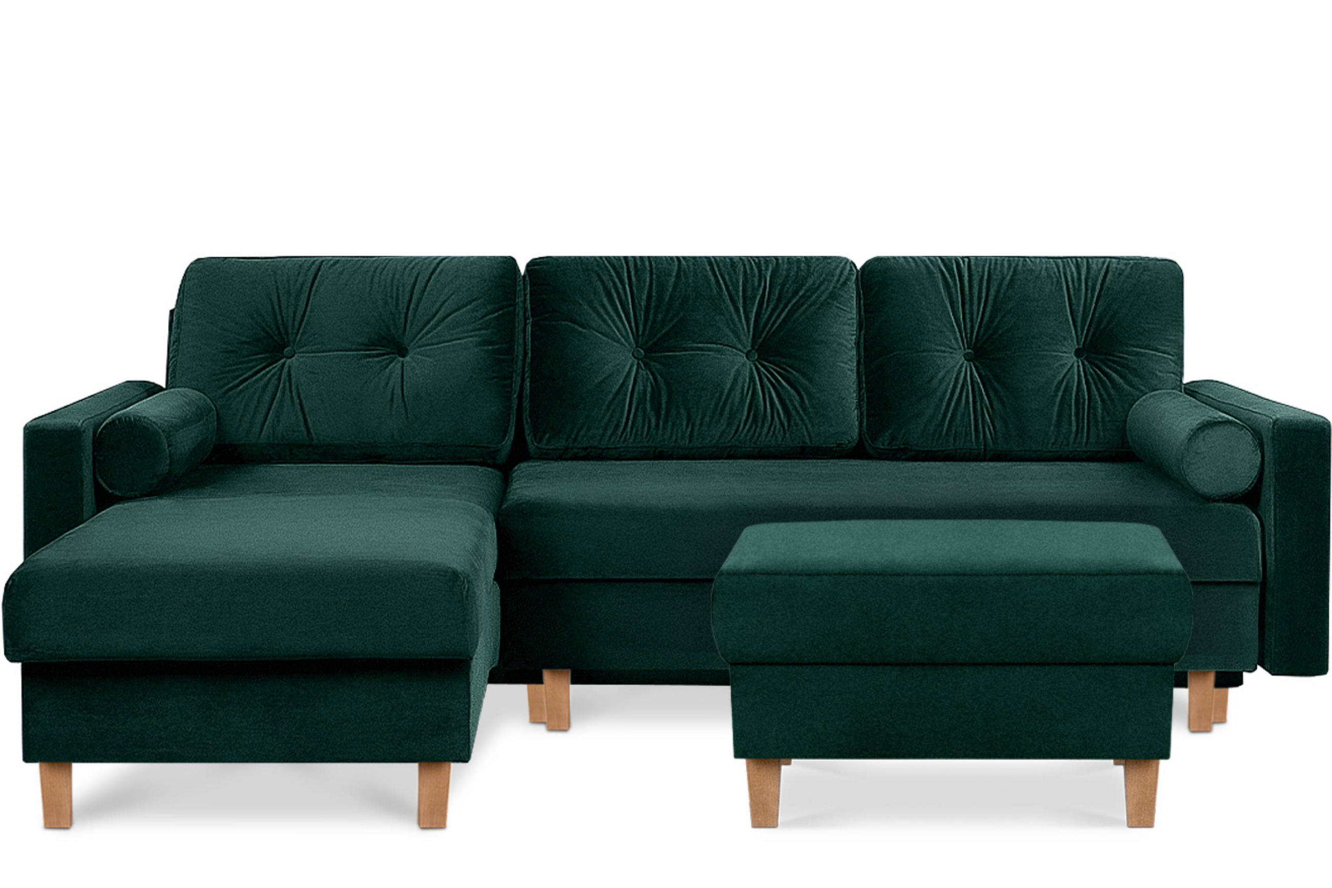 SITZHOCKER ERISO Polsterhocker aufklappbarer, Velour-Stoff, dunkelgrün - Dunkelgrün/Braun, Textil (71/43/71cm) - KONSIMO®