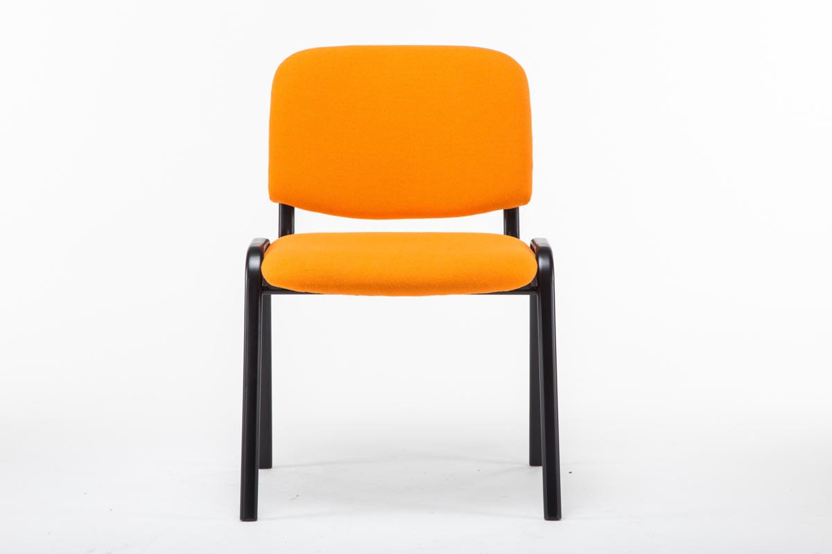 BESUCHERSTUHL Keen mit Stoffbezug, Gestell Schwarz / Bezug Orange - Schwarz/Orange, Textil/Metall (53/83/53cm) - TPFLiving