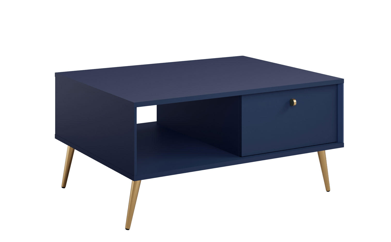 COUCHTISCH Rose marineblau 87 / 66 / 43cm - Blau/Goldfarben, Holz/Holzwerkstoff (66/87/43cm) - Feldmann-Wohnen