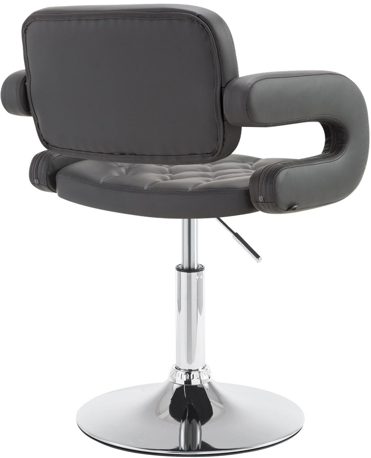 SESSEL Lederlook grau - Chromfarben/Grau, Textil/Metall (62/76/55cm) - CLP