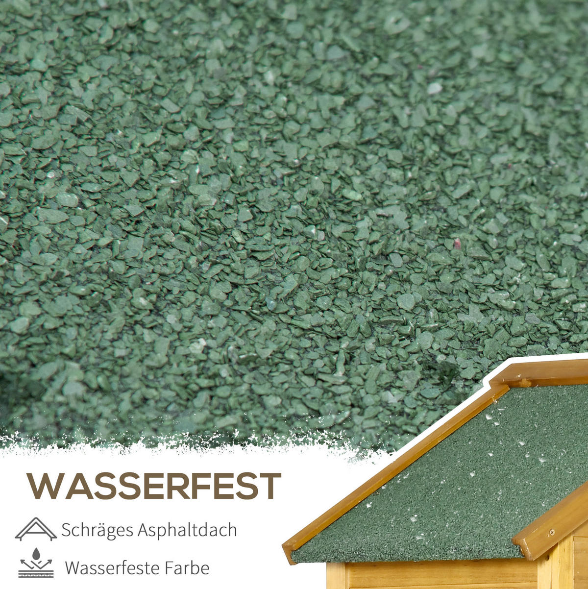 GARTENSCHRANK aus Massivholz 191,5x79x49cm in Natur mit Satteldach - Naturfarben, Holz (49/191.5/79cm) - Modfu