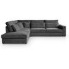 ECKSOFA Parma ohne Schlaffunktion dunkelgrau links - Dunkelgrau/Schwarz, Textil (314/224cm) - Beautysofa
