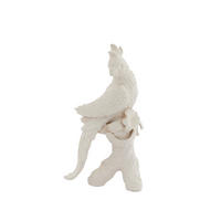 ORNAMENT Vogel Weiß 22,5/14/39 cm - Weiß, Keramik (14/39/22.5cm) - Light & Living