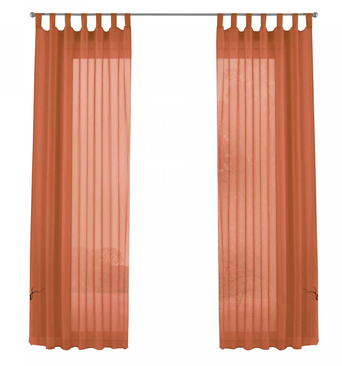 SCHLAUFENGARDINEN Voile 2er Set 245x140 cm Terrakotta - Terra cotta, Textil (140/245cm) - Gardinenbox.eu