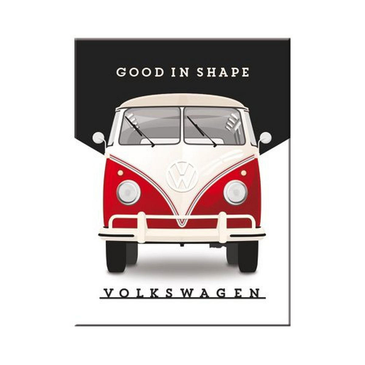 MAGNET 6/8 cm Volkswagen VW Bulli Good in Shape - Multicolor, Metall (6/8/0.1cm) - Nostalgic-Art