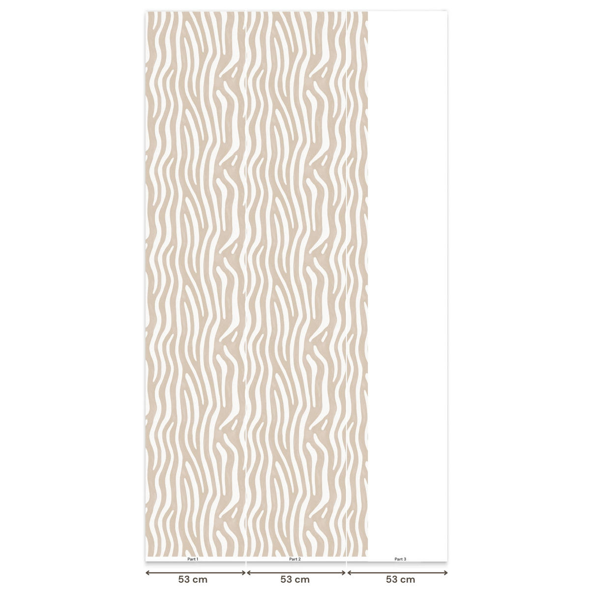 TAPETE - Abstrakt - Zebra - Beige - 120x280 cm - Beige, Papier (120/280cm) - OnlyWow