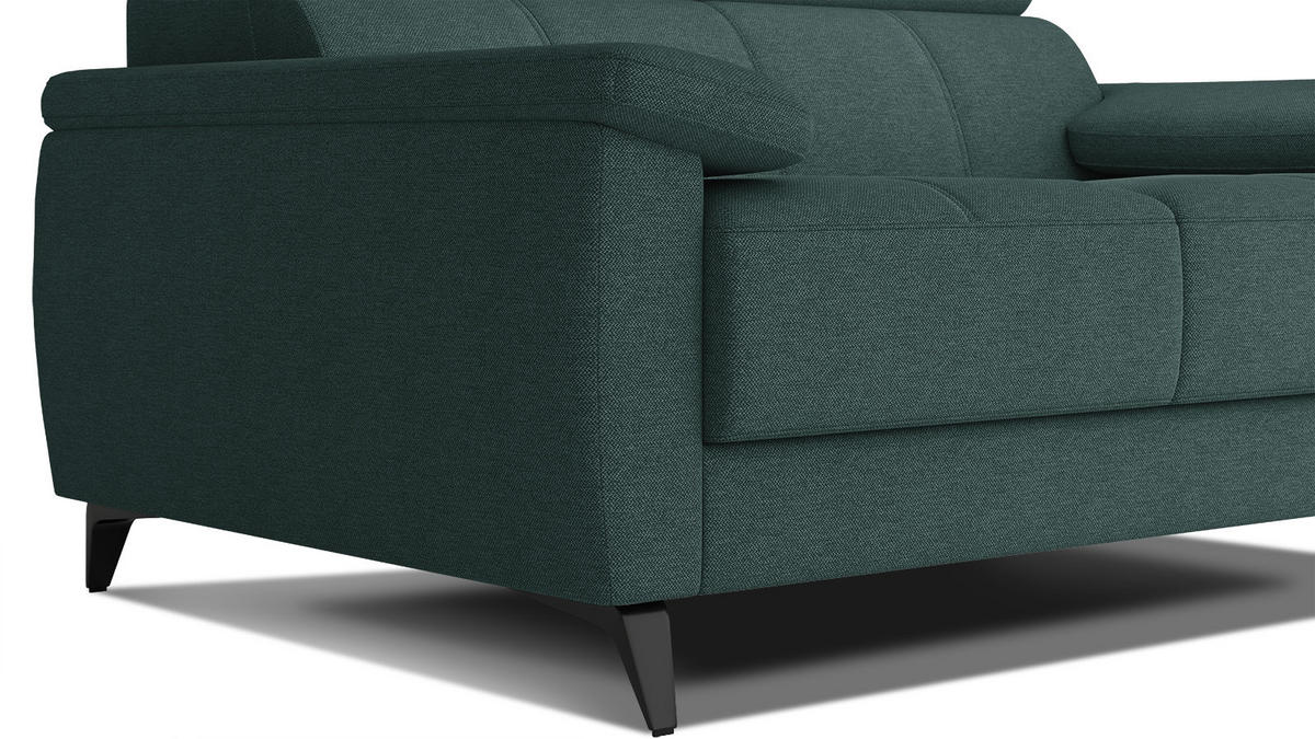 SOFA TAUNUS 2-Sitzer, smaragdgrün - Smaragdgrün/Schwarz, Holzwerkstoff/Textil (141/80/102cm) - Courtois Laville