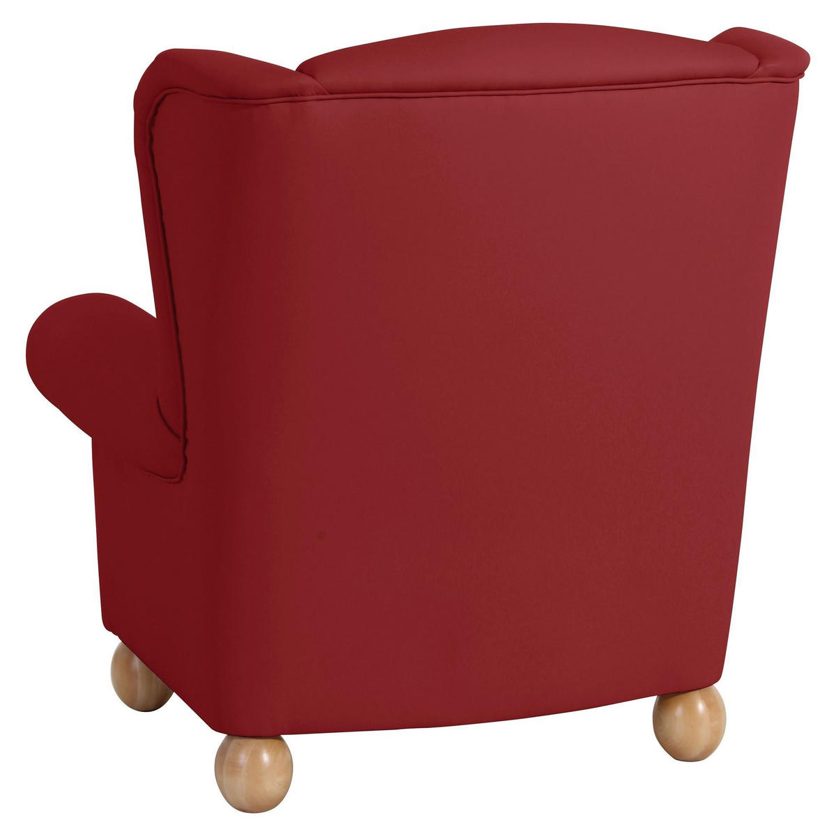 OHRENBACKENSESSEL Kasha Bezug Kunstleder Buche natur / chilli - Rot/Buchefarben, Kunststoff (93/103/87cm) - 58aufmkessel