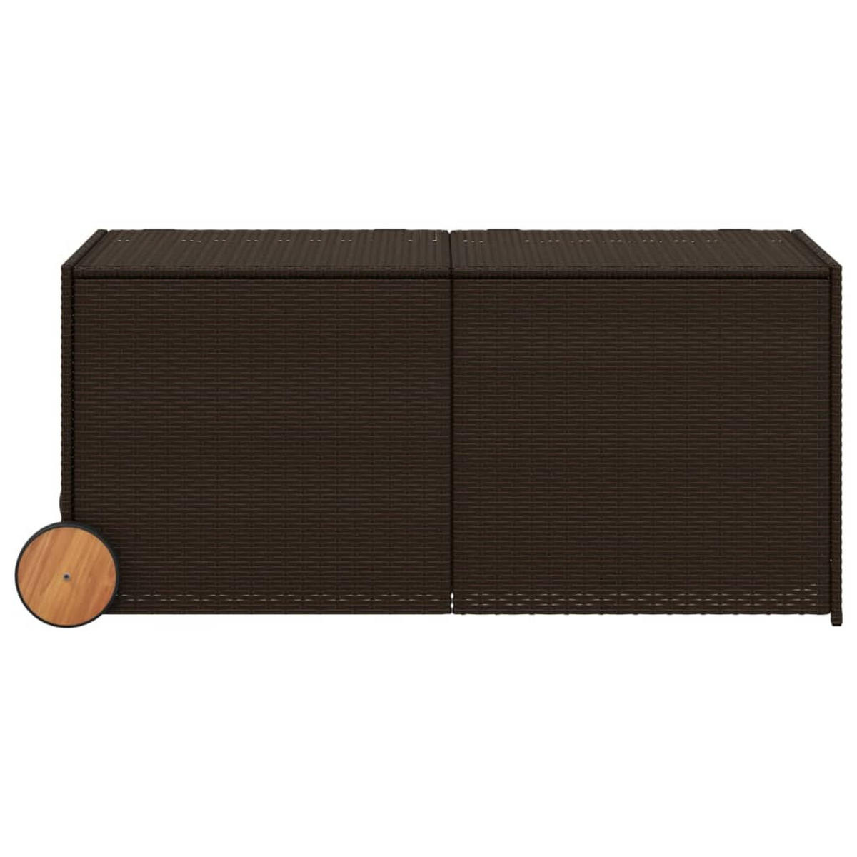GARTENTRUHE mit Rollen Braun 283L Poly Rattan - Braun, Kunststoff (127/102/55cm) - furnicato