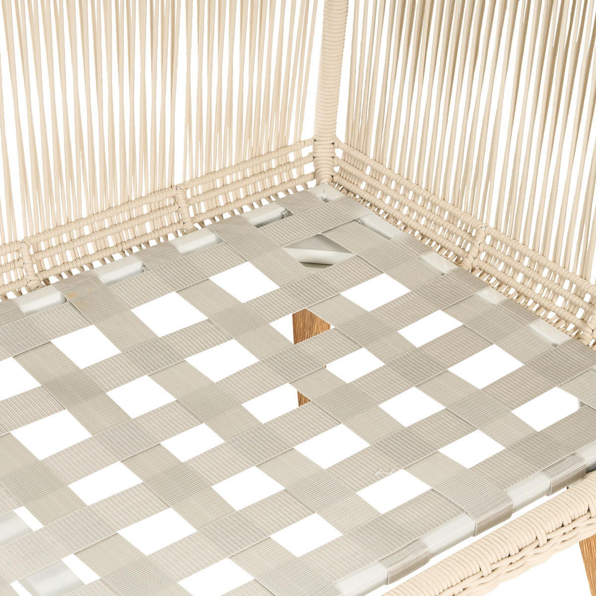 LOUNGE-SET 5-Sitzer Akazienholz Beige Alcamo - Beige, Holz - Beliani