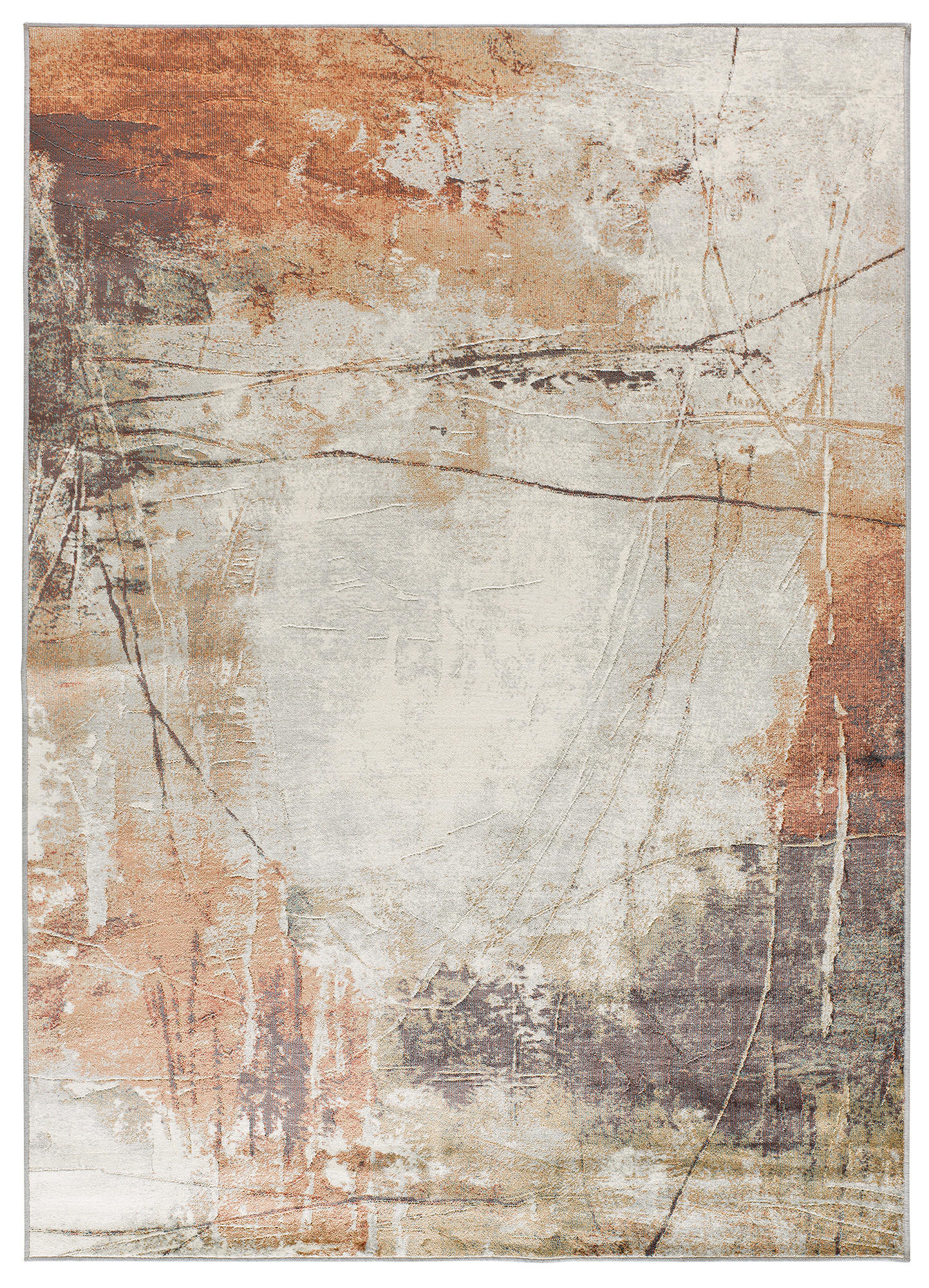 WEBTEPPICH Creme Bleik 135/195 cm - Rostfarben/Beige, Textil (135/195cm) - Atticgo