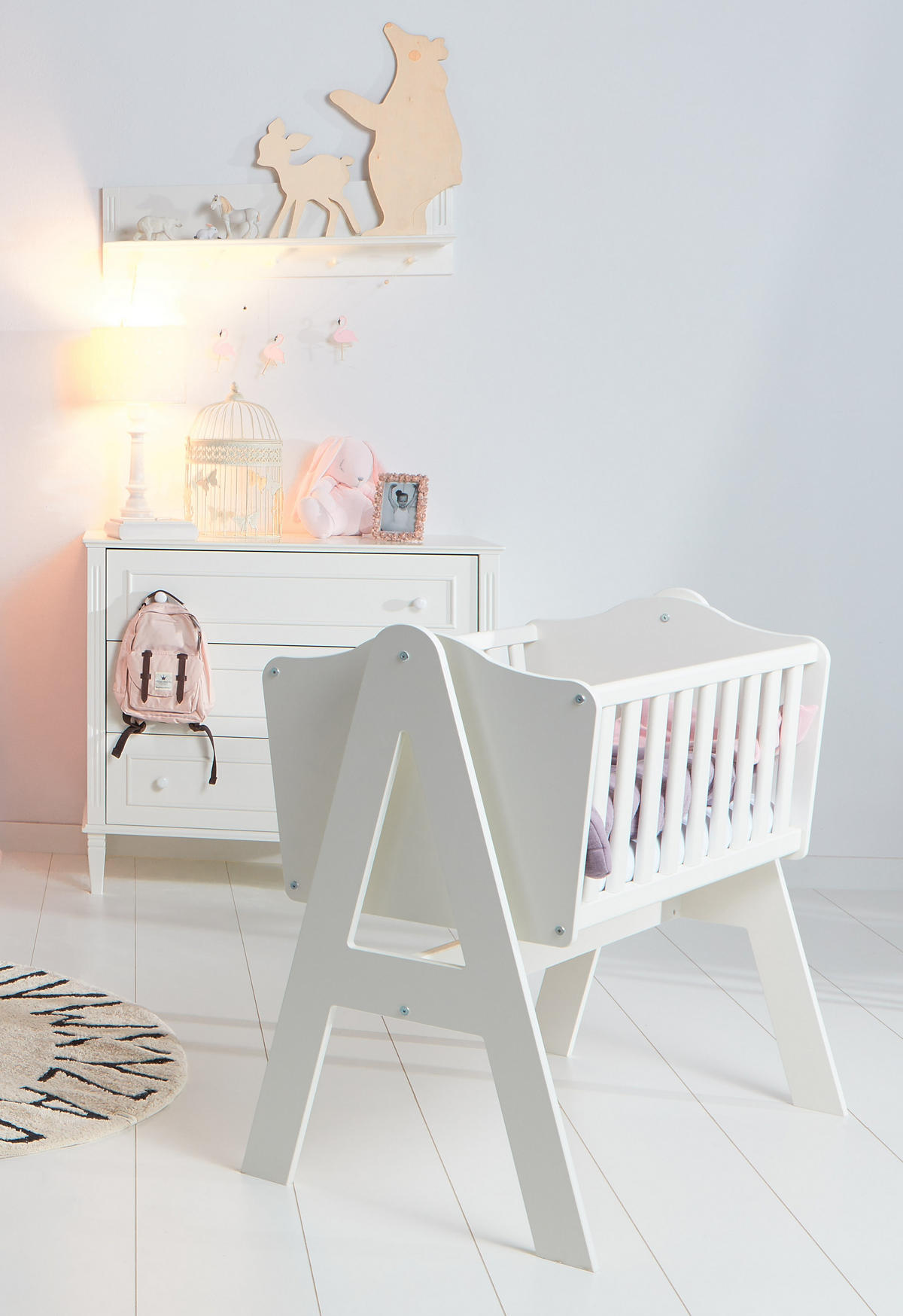DETSKÁ HOJDAČKA Lea 90/40 - biela, kompozitné drevo (40/90cm) - RAUMHIRSCH FURNITURE