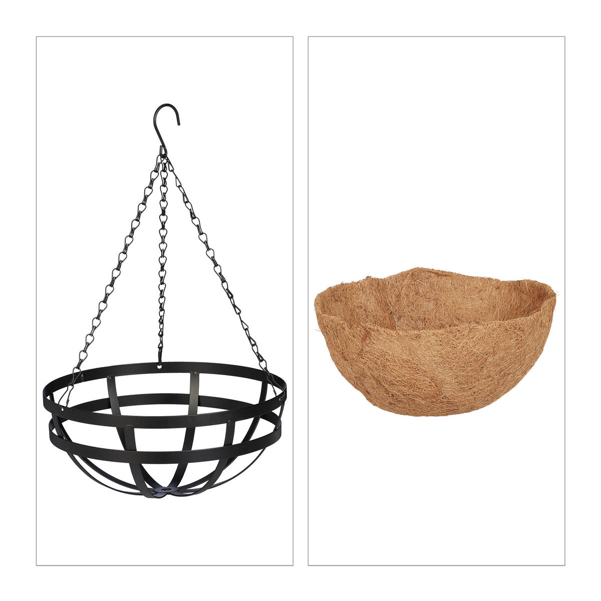 3XBLUMENAMPEL - Multicolor, Textil/Metall (31/50/31cm) - Relaxdays