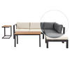 LOUNGE SET 5-Sitzer schwarz Auflagen Beige mit zusätzlichen Bezügen grau Messina - Beige/Schwarz, Metall - Beliani