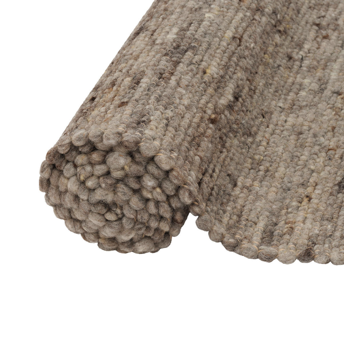 NATUR TEPPICH WOLLE ALASKA MELIERT - Anthrazit, Textil (70/240cm) - Pergamon