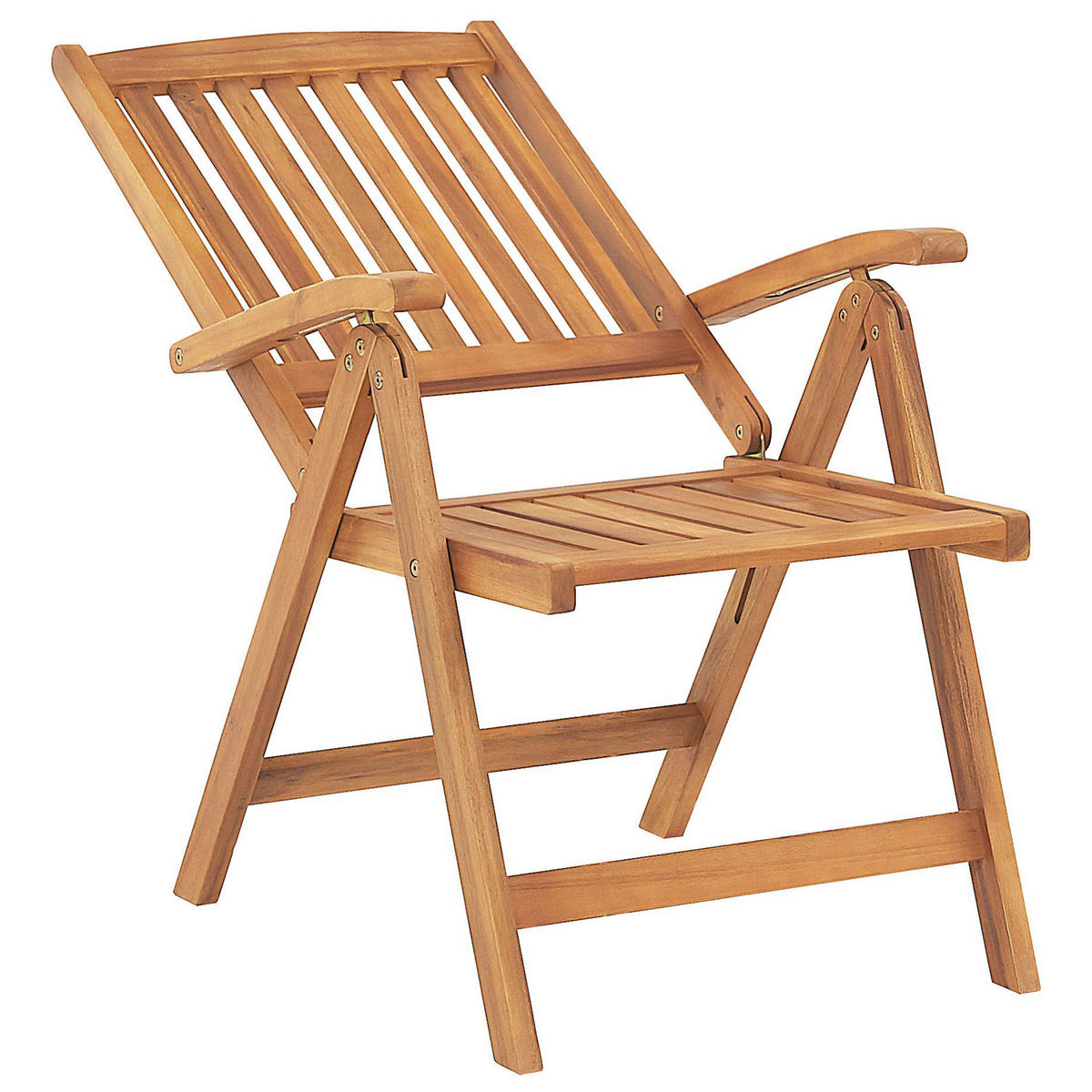 GARTENSTUHL 6er-Set und Sitzkissen Akazienholz Blau Java Premium - Hellbraun, Holz (54/105/69cm) - Beliani
