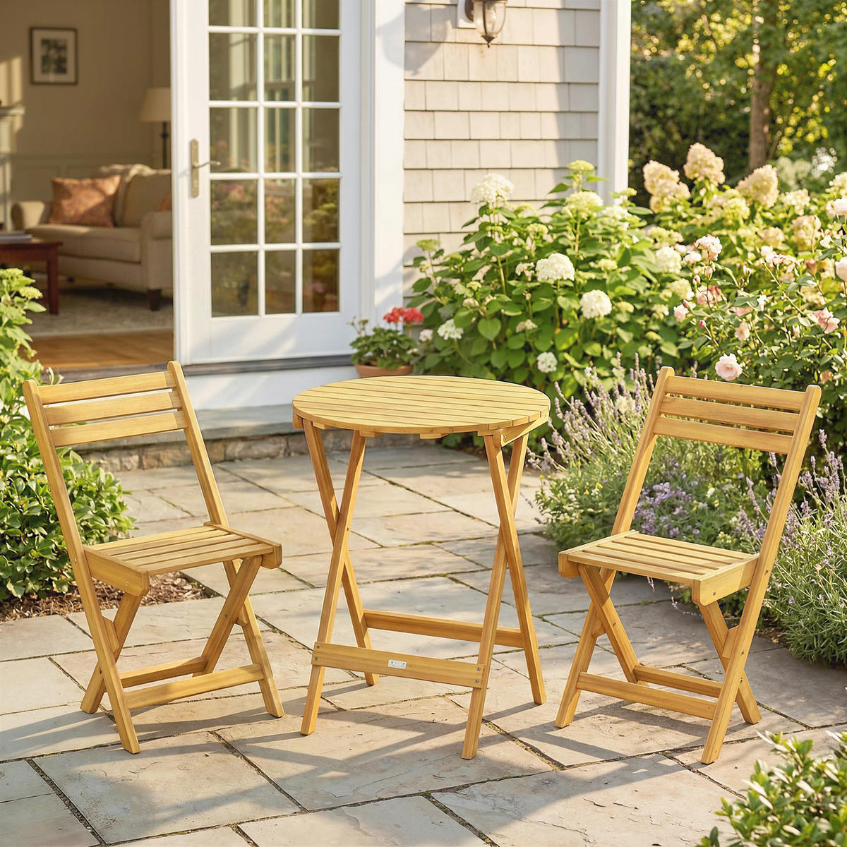 BALKONSET DE-14207 klappbar, Akazienholz Natur - Naturfarben, Holz - ComfortXL