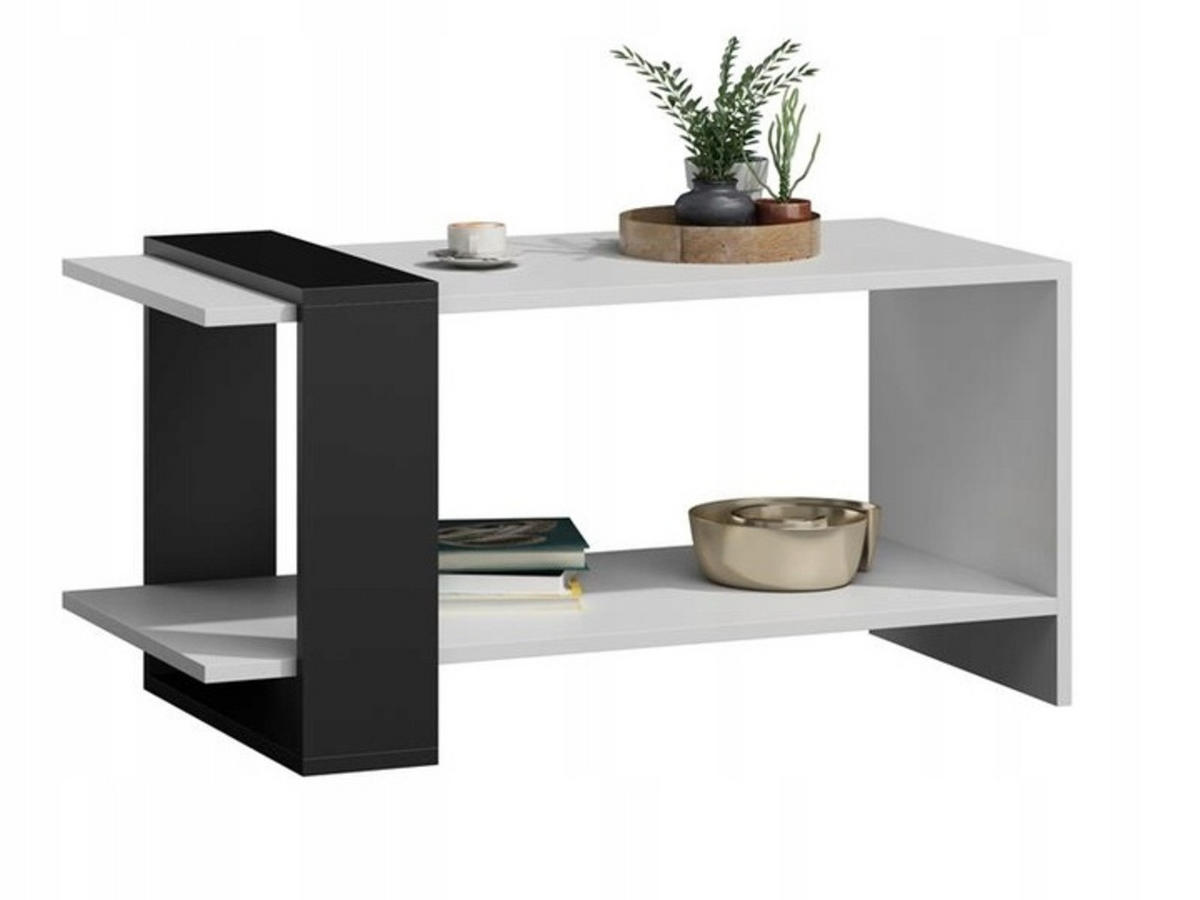 COUCHTISCH WIKA Weiß-Schwarz 100/53,6/51,8 cm - Multicolor, Holzwerkstoff (53.6/100/51.8cm) - Matkam Möbel
