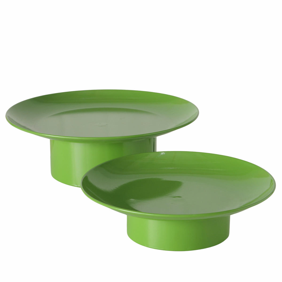 TABLETTS aus Metall auf einem Fuß Plana Grün - Grün, Metall (32.5/10cm) - Boltze Home