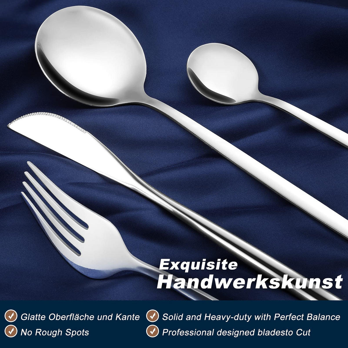 BESTECKSET 6 Personen 30-teilig Edelstahl, Spülmaschinenfest - Silberfarben, Metall - Kaket