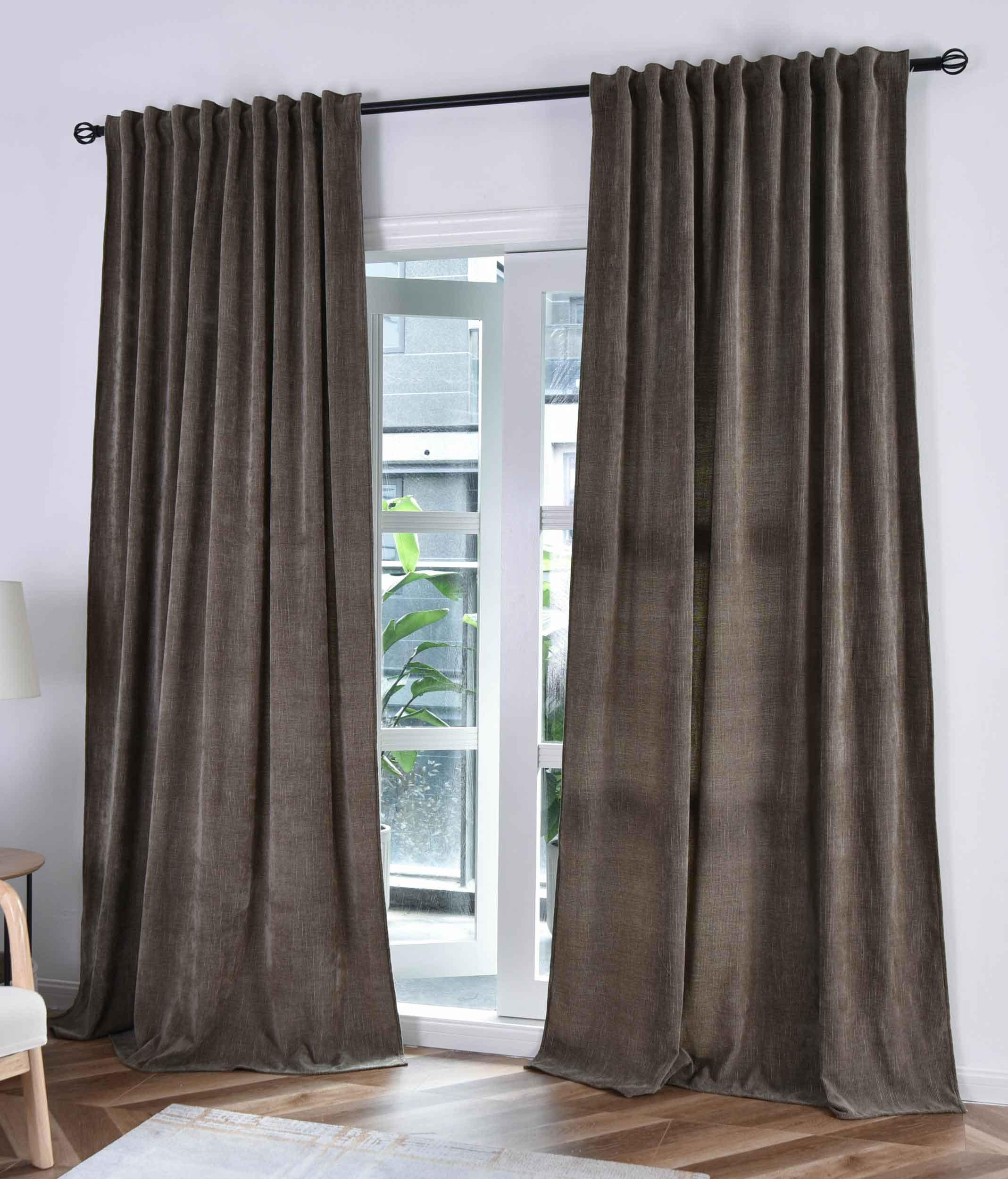 VORHANG 2ER SET HAVANNA HxB 245x135 cm Oliv Gold - Olivgrün, Textil (135/245cm) - Gardinenbox
