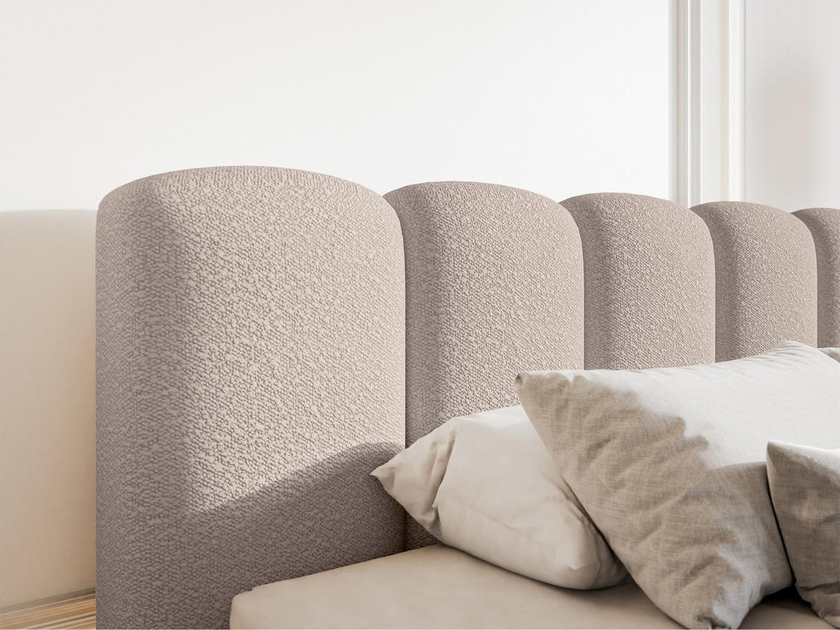 POLSTERBETT Cloudy II Hellbeige 160x200 cm - Ecru, Holz/Textil (160/200cm) - Selsey